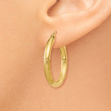 10k Satin & Diamond-cut 3mm Round Hoop Earrings-WBC-10TC289