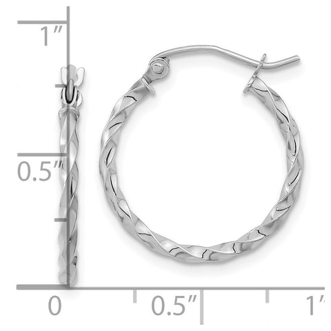 10k WG Twist Polished Hoop Earring-WBC-10TC390W