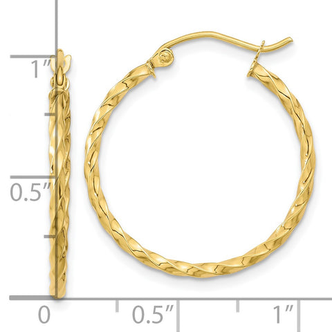 10k Twist Polished Hoop Earring-WBC-10TC391