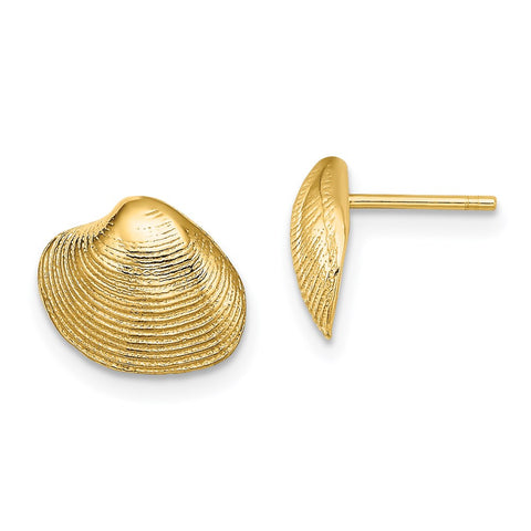 10K Clam Shell Post Earrings-WBC-10TE787