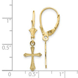 10k Cross Leverback Earrings-WBC-10TF1775