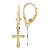 10k Cross Leverback Earrings-WBC-10TF1775