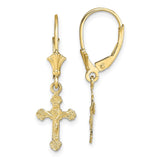 10k Crucifix Leverback Earrings-WBC-10TF1777