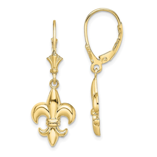 10K Small Fleur-de-Lis Leverback EARRINGS-WBC-10TF1794