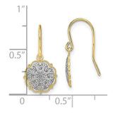 10K and Rhodium Fancy Dangle Wire Earrings-WBC-10TF1891