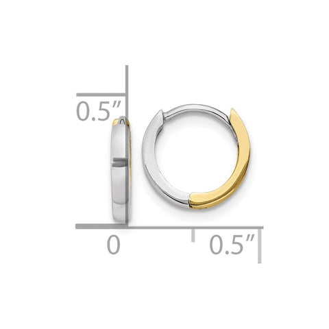 10k Two-tone 1.75mm Hinged Hoop Earrings-WBC-10TL157