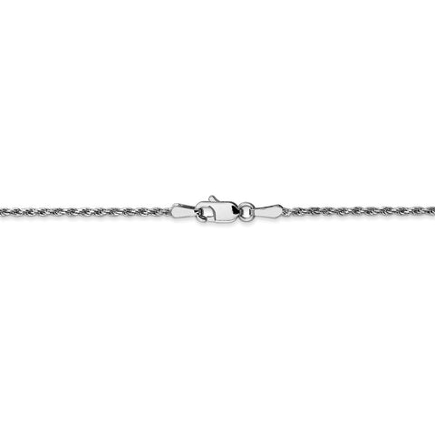 10k White Gold 1.3mm D/C Machine Made Rope Chain Anklet-WBC-10W012-9