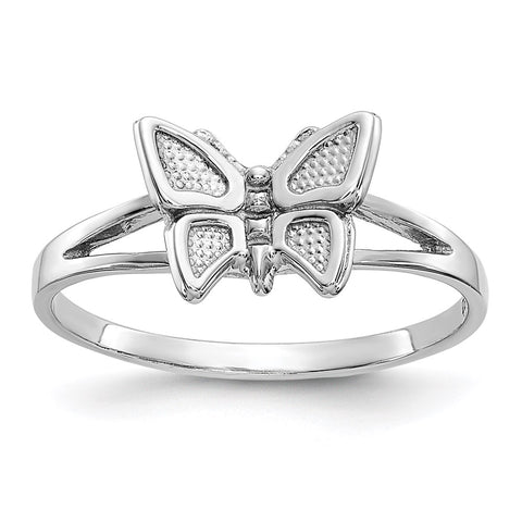 10K White Gold Butterfly Ring-WBC-10WC25