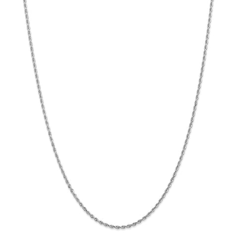 10k White Gold 2mm D/C Quadruple Rope Chain-WBC-10WQT016-24