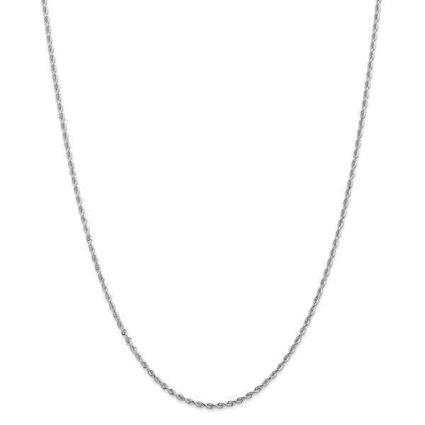 10k White Gold 2mm D/C Quadruple Rope Chain-WBC-10WQT016-16