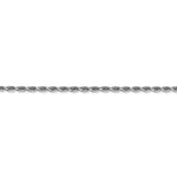 10k White Gold 2.25mm D/C Quadruple Rope Chain Anklet-WBC-10WQT018-10