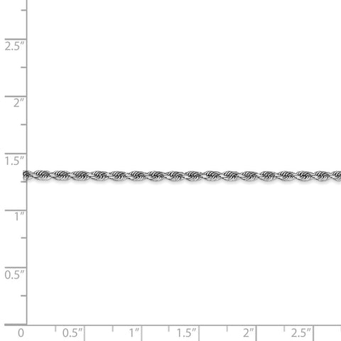 10k White Gold 2.25mm D/C Quadruple Rope Chain-WBC-10WQT018-20