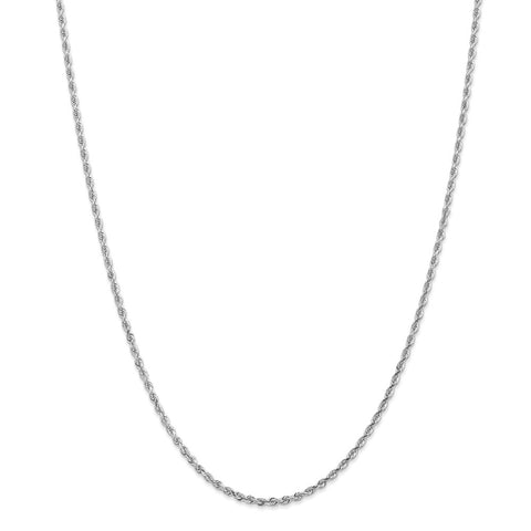 10k White Gold 2.25mm D/C Quadruple Rope Chain-WBC-10WQT018-18