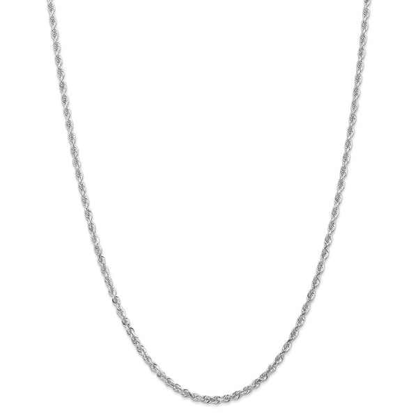 10k White Gold 3mm D/C Quadruple Rope Chain-WBC-10WQT023-30