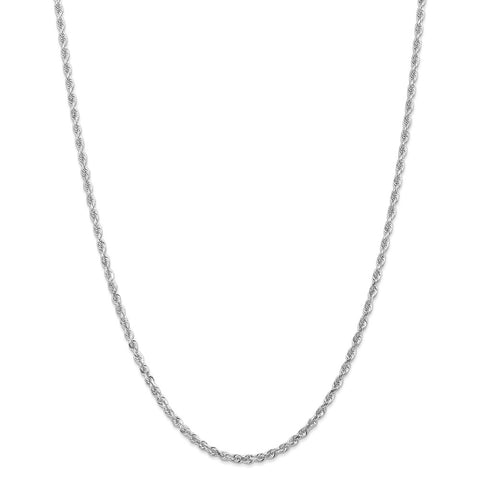 10k White Gold 3mm D/C Quadruple Rope Chain-WBC-10WQT023-30