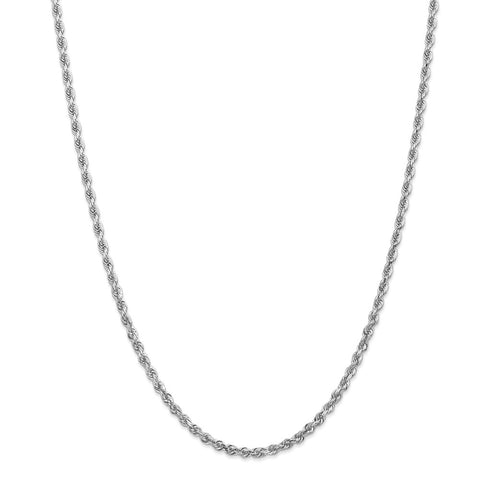 10k White Gold 3.35mm D/C Quadruple Rope Chain-WBC-10WQT025-24