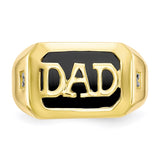 10k Men's Diamond and Black Onyx DAD Ring-WBC-10X152