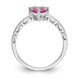 10k White Gold Created Pink Sapphire Ring-WBC-10X194