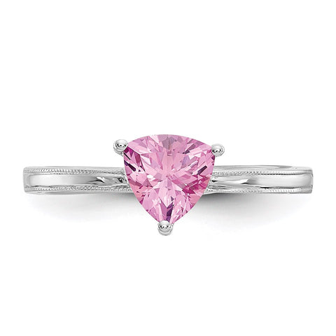 10k White Gold Created Pink Sapphire Ring-WBC-10X194