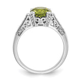 10k White Gold Diamond and Peridot Ring-WBC-10X199