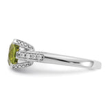 10k White Gold Diamond and Peridot Ring-WBC-10X199