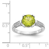 10k White Gold Diamond and Peridot Ring-WBC-10X199