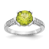 10k White Gold Diamond and Peridot Ring-WBC-10X199