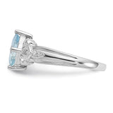 10k White Gold Aquamarine & Diamond Ring-WBC-10X207