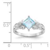 10k White Gold Aquamarine & Diamond Ring-WBC-10X207