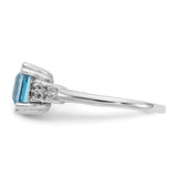 10k White Gold Diamond and Blue Topaz Ring-WBC-10X211