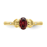 10K Garnet and Diamond Ring-WBC-10XB274