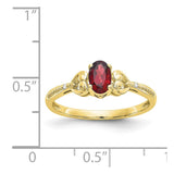 10K Garnet and Diamond Ring-WBC-10XB274