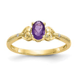 10K Amethyst and Diamond Ring-WBC-10XB275