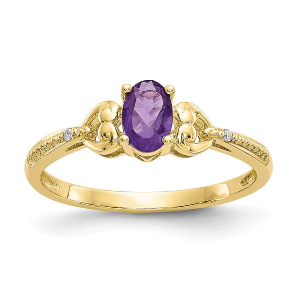 10K Amethyst and Diamond Ring-WBC-10XB275