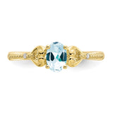 10K Aquamarine and Diamond Ring-WBC-10XB276