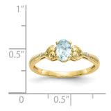 10K Aquamarine and Diamond Ring-WBC-10XB276