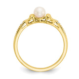 10K FW Cultured Pearl and Diamond Ring-WBC-10XB279
