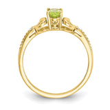 10K Peridot and Diamond Ring-WBC-10XB281