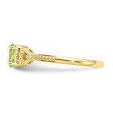 10K Peridot and Diamond Ring-WBC-10XB281