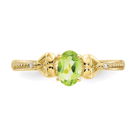 10K Peridot and Diamond Ring-WBC-10XB281