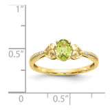 10K Peridot and Diamond Ring-WBC-10XB281