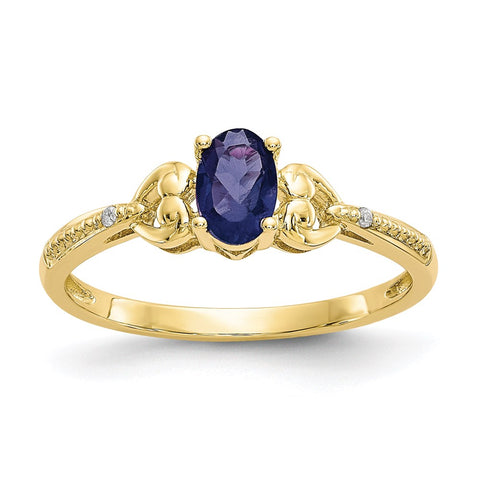 10K Sapphire and Diamond Ring-WBC-10XB282