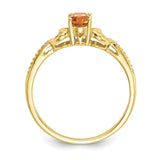 10K Citrine and Diamond Ring-WBC-10XB284