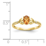 10K Citrine and Diamond Ring-WBC-10XB284