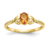 10K Citrine and Diamond Ring-WBC-10XB284