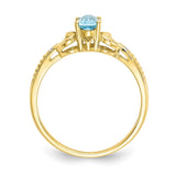 10K Light Swiss Blue Topaz and Diamond Ring-WBC-10XB285