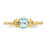 10K Light Swiss Blue Topaz and Diamond Ring-WBC-10XB285