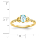 10K Light Swiss Blue Topaz and Diamond Ring-WBC-10XB285