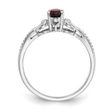 10k White Gold Garnet and Diamond Ring-WBC-10XB286