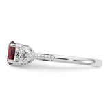 10k White Gold Garnet and Diamond Ring-WBC-10XB286